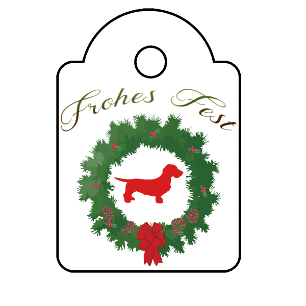 Geschenkanhänger Weihnachten Dackel 10er Set